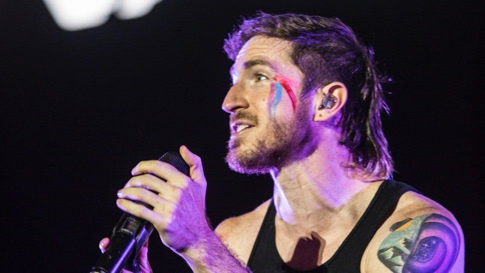 Nicholas Petricca of the band Walk the Moon performs at 2019 ALT 98.7 Summer Camp at The Queen Mary on August 03, 2019 in Long Beach, California.