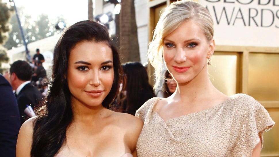 Naya Rivera, Heather Morris arrive at the 68th Annual Golden Globe Awards held at the Beverly Hilton Hotel on January 16, 2011