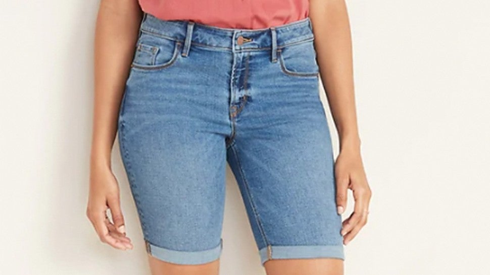 old navy denim bermuda shorts