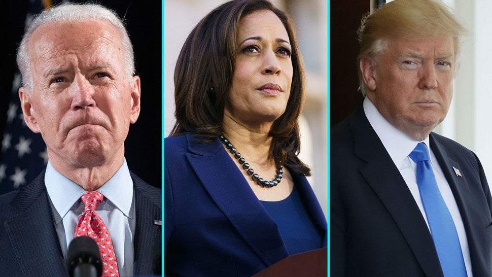 Joe Biden, Kamala Harris and Donald Trump
