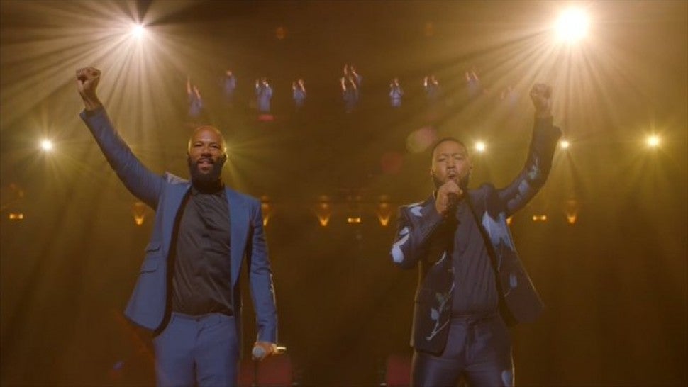 John Legend And Common Deliver Passionate Glory Performance On Final Night Of The Dnc Entertainment Tonight