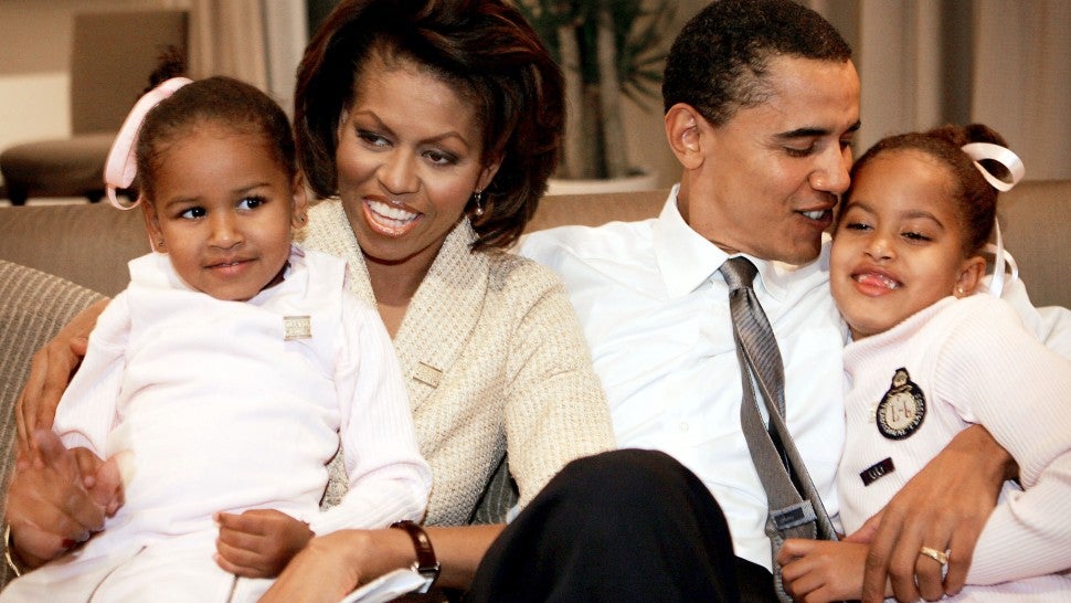 barack obama and family waiting for 2004 election results