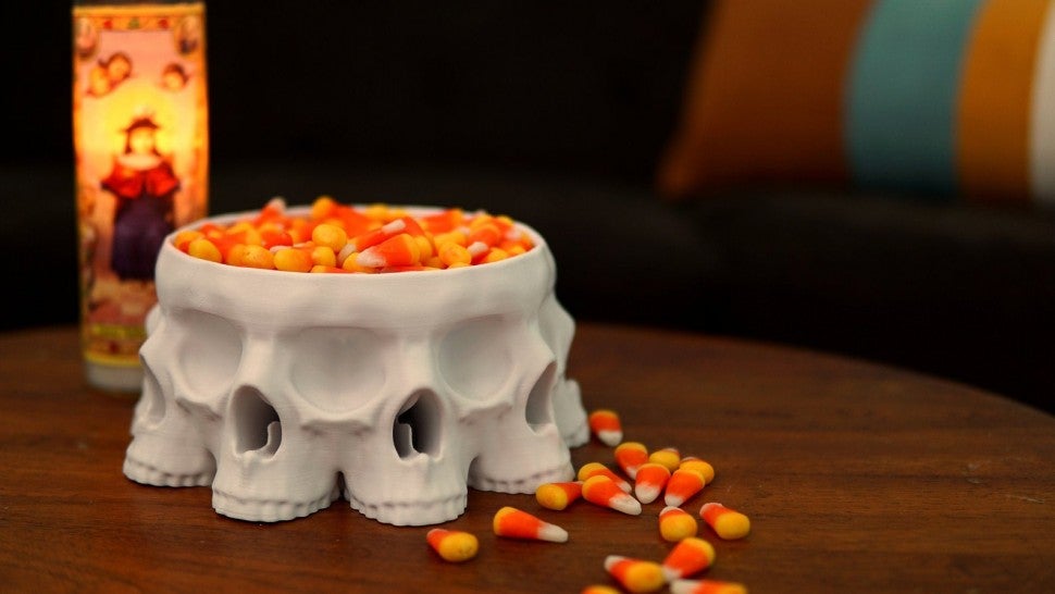 etsy halloween decor 3D Printed Polyskull Bowl 
