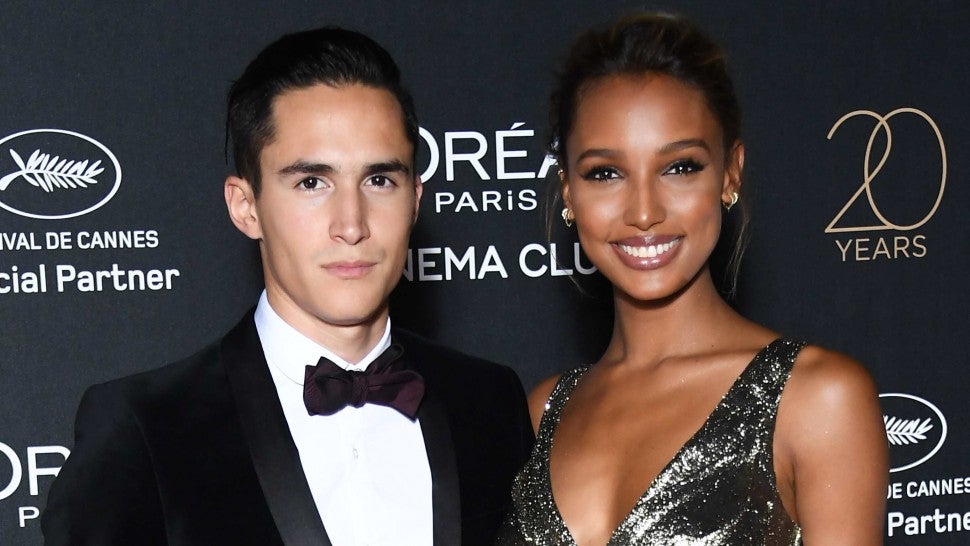 Juan David Borrero and Jasmine Tookes attend Gala 20th Birthday of L'Oreal In Cannes during the 70th annual Cannes Film Festival at Martinez Hotel on May 24, 2017 in Cannes, France.