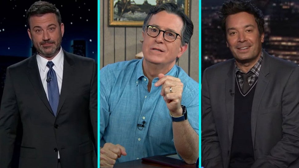 Jimmy Kimmel, Stephen Colbert and Jimmy Fallon