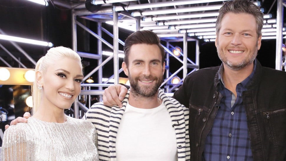 Gwen Stefani, Adam Levine, and Blake Shelton