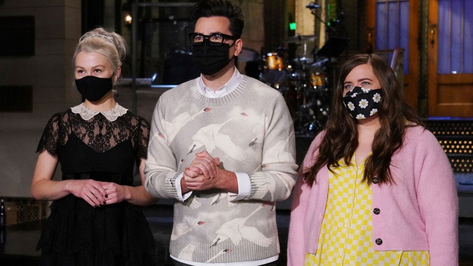 Phoebe Bridgers, Dan Levy and Aidy Bryant in their 'Saturday Night Live' Promo