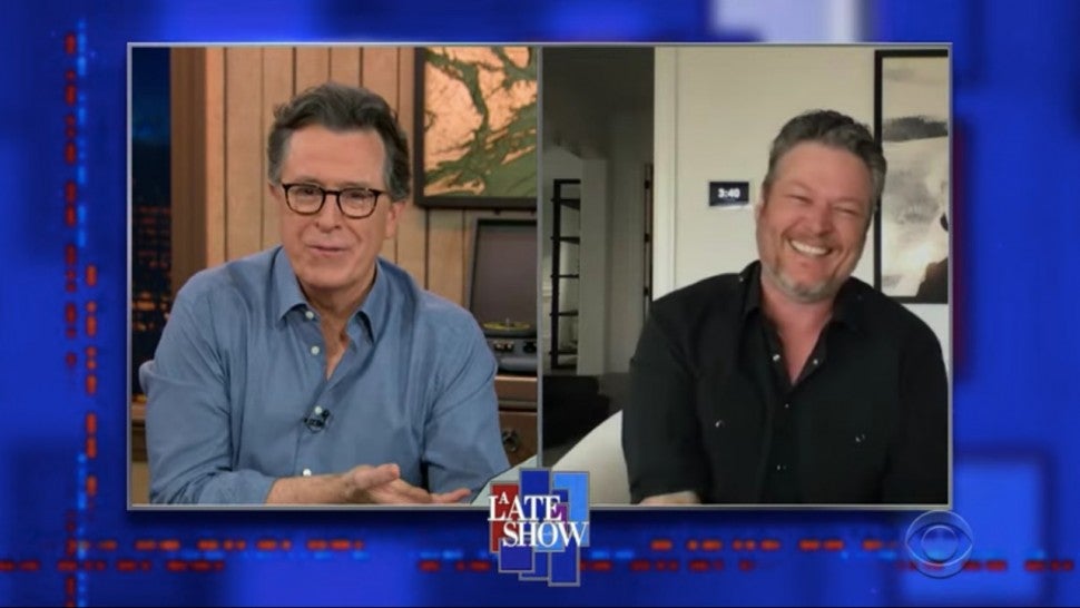 Stephen Colbert and Blake Shelton