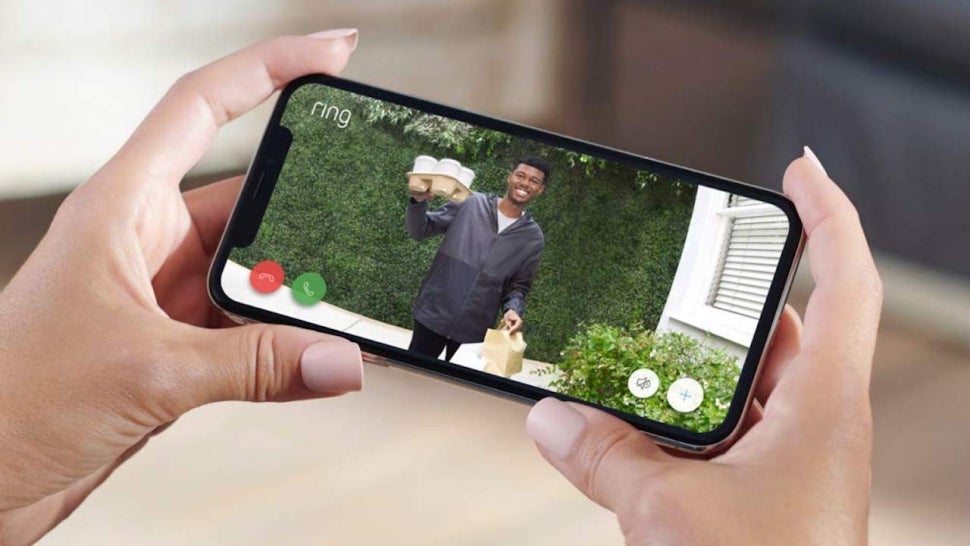 Ring doorbell camera view on smartphone