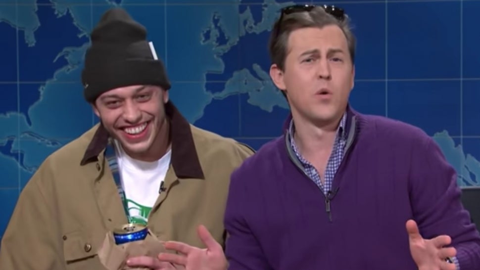 Pete Davidson Breaks Character on 'SNL' While Talking About Buying a Staten Island Ferry With Colin Jost.jpg