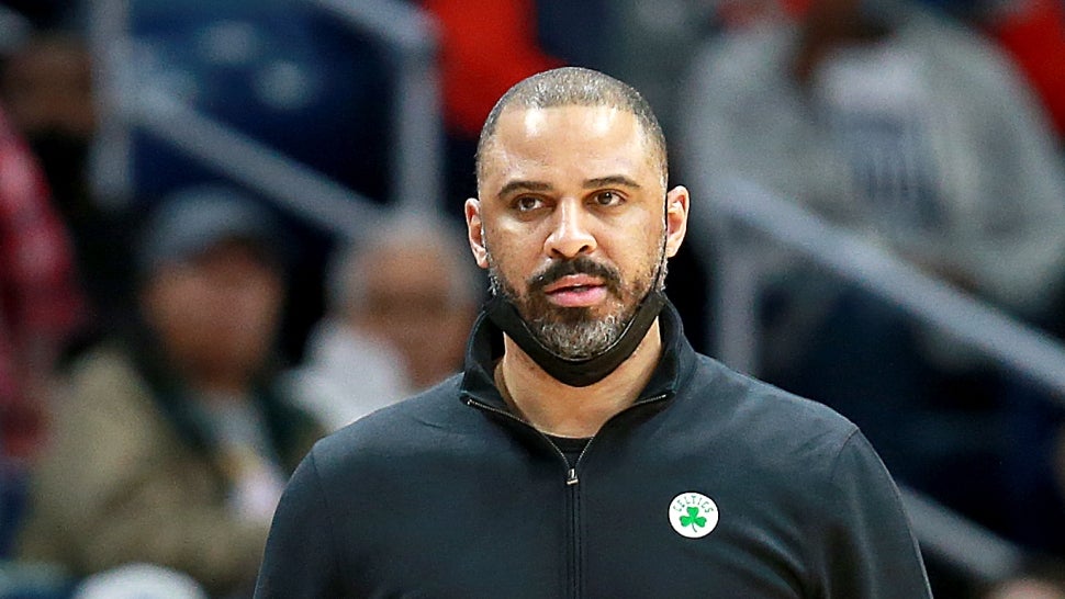 Boston Celtics head coach Ime Udoka looks on during the second quarter of an NBA game against the New Orleans Pelicans at Smoothie King Center on January 29, 2022
