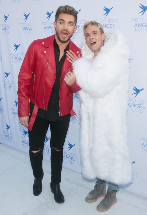 Adam Lambert and Aaron Carter at Project Angel Food's 2017 Angel Awards