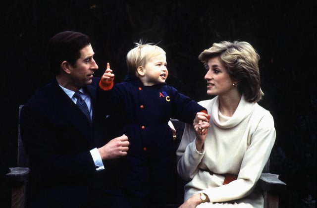 Prince Charles, Prince William and Princess Diana at Kensington Palace