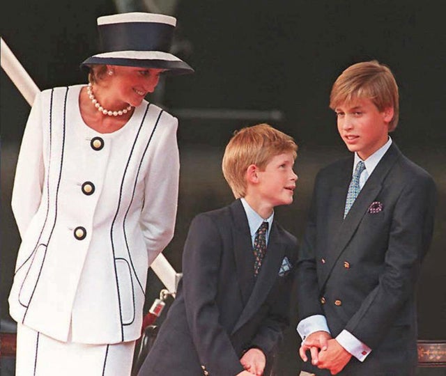 Princess Diana, Harry and WIlliam at VJ Day commemoration