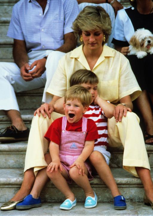 Princess Diana with sons in Spain