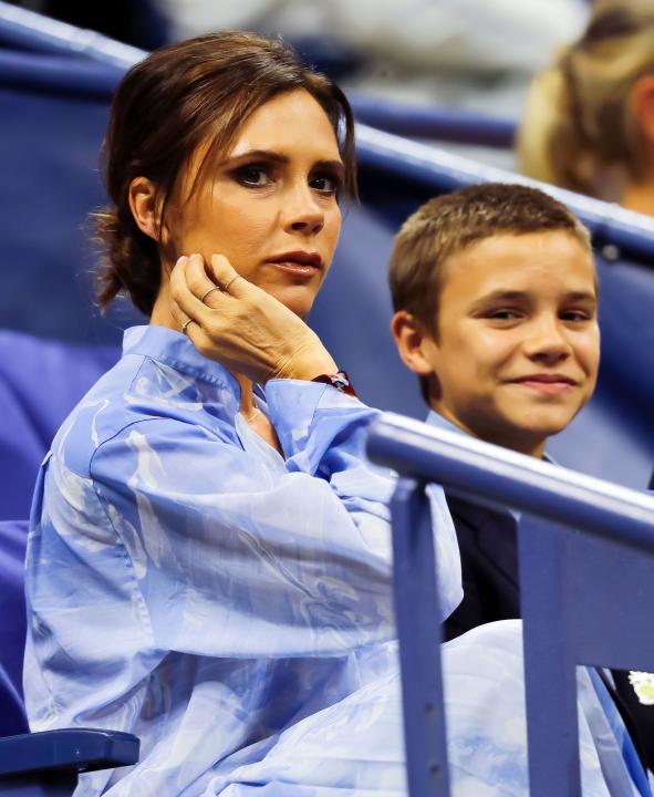 Victoria and Romeo Beckham at 2017 US Open