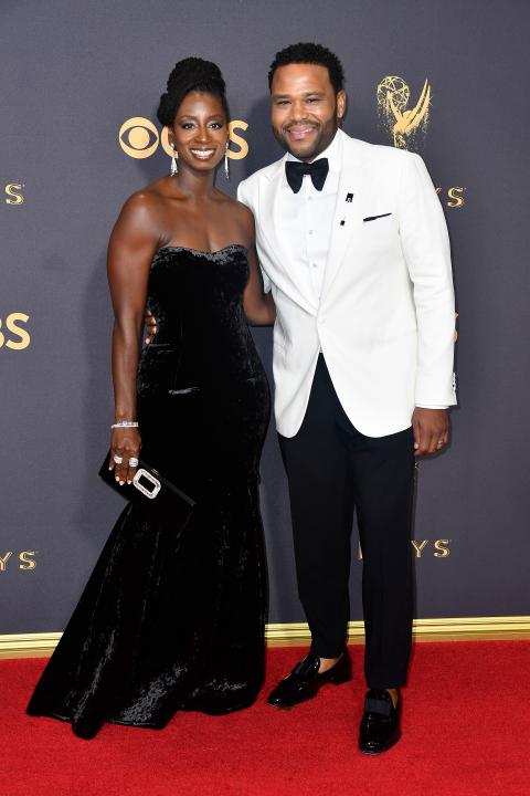 Alvina Stewart and Anthony Anderson at 2017 Emmys