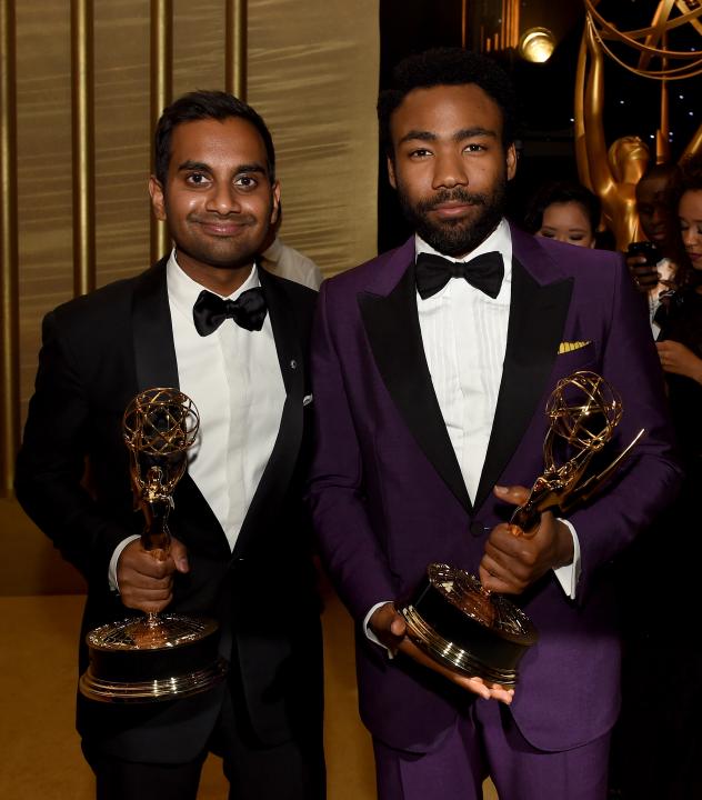 Aziz Ansari and Donald Glover at 2017 Emmys after-party