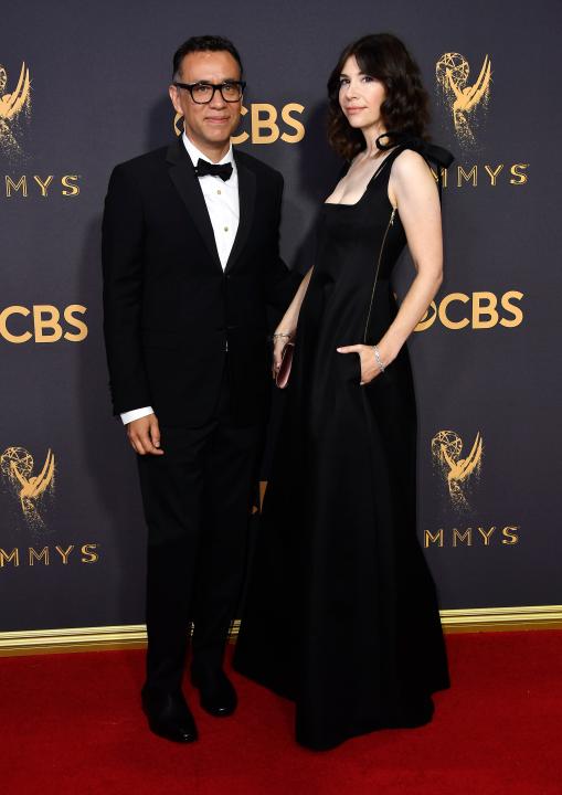 Fred Armisen and Carrie Brownstein at 2017 Emmys