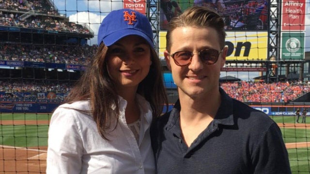 Morena Baccarin and Ben McKenzie at Mets game