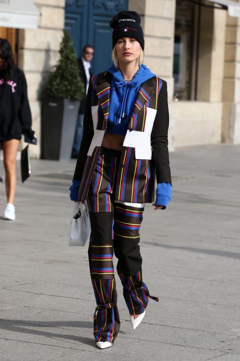 Hailey Baldwin at Paris Fashion Week