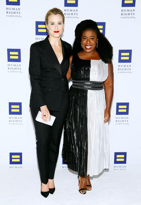 Taylor Schilling and  Uzo Aduba attend the 21st Annual HRC National Dinner