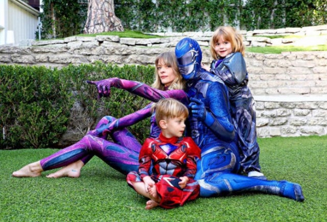 Jaime King's family Halloween - Power Rangers
