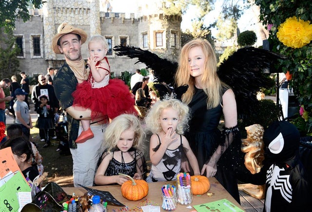 James Van Der Beek and kids at halloween party