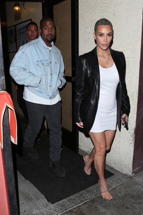Kanye West and Kim Kardashian go out to dinner