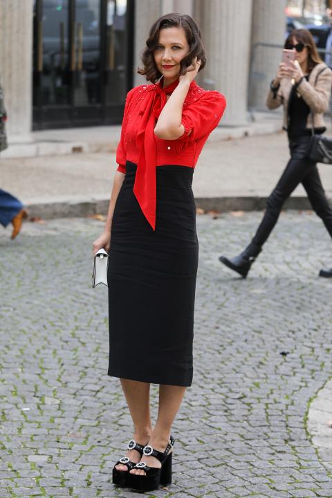 Maggie Gyllenhaal at Paris Fashion Week