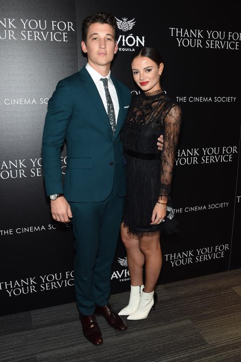  Miles Teller and Keleigh Sperry attend a screening of DreamWorks and Universal Pictures' 'Thank You for Your Service