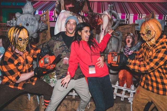 Tyler Posey and Sophia Taylor Ali at Hollywood Horror Nights
