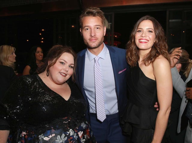 Chrissy Metz, Justin Hartley and Mandy Moore at the 75th Anniversary of The Golden Globe Awards at Catch LA in West Hollywood