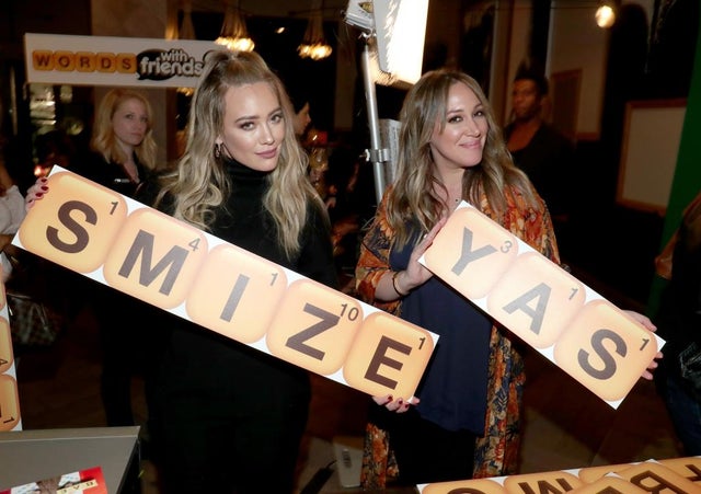 Hilary Duff and Haylie Duff at Words With Friends 2 