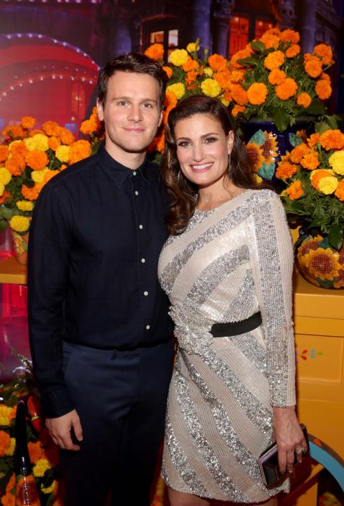 Idina Menzel and Jonathan Groff at the premiere of Pixar's Coco