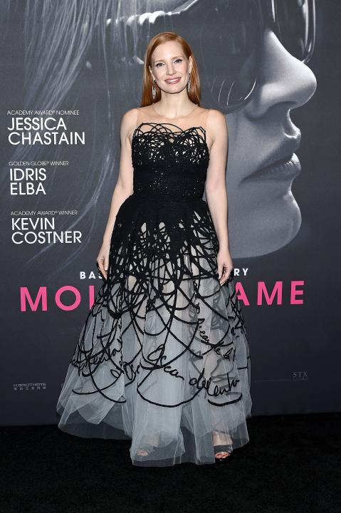 Jessica Chastain at Molly's Game premiere in NYC