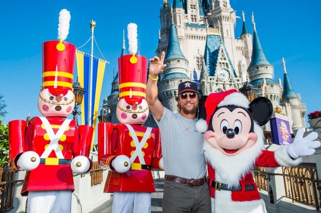 Matthew McConaughey and Mickey Mouse at Walt Disney World resort