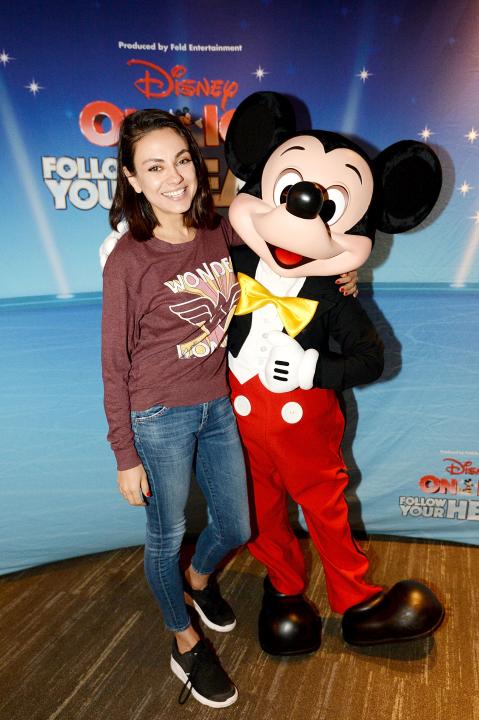 Mila Kunis and Mickey Mouse