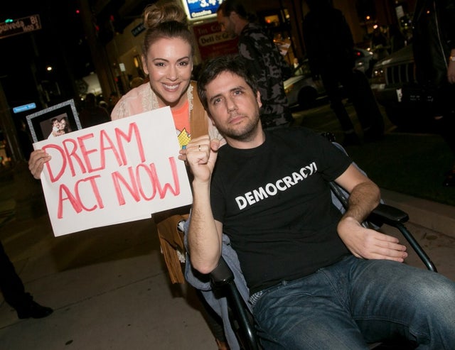 Alyssa Milano at Dream Act Now! protest