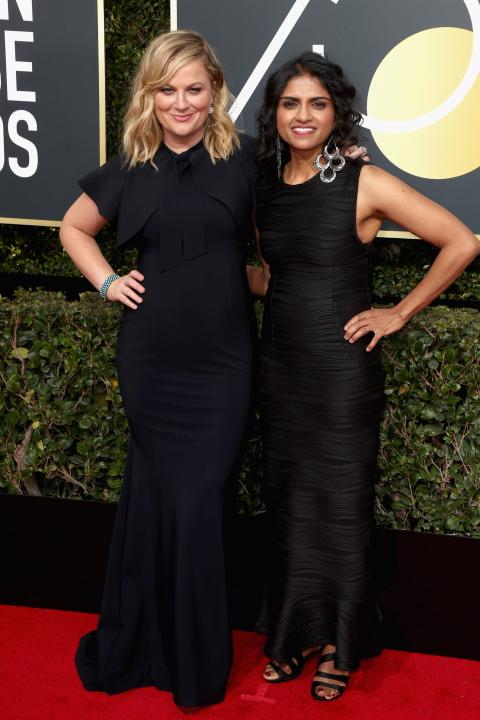 Amy Poehler and Ai-jen Poo at 2018 Golden Globes