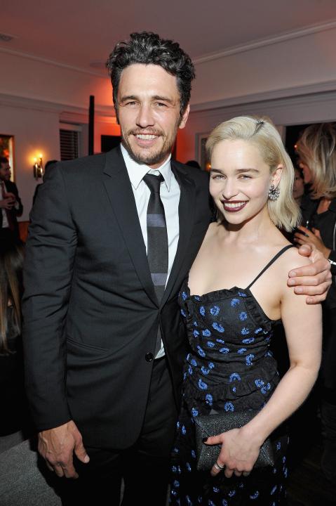 James Franco and Emilia Clarke at W Magazine pre-Golden Globe party