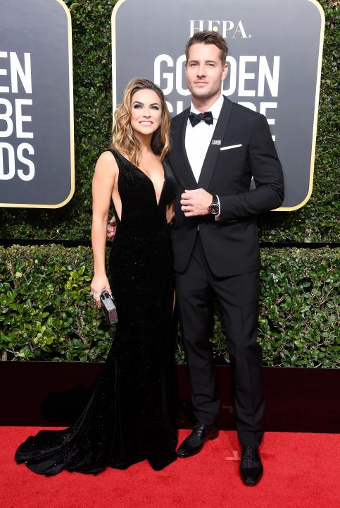 Justin Hartley and Chrishell Stause at 2018 Golden Globes