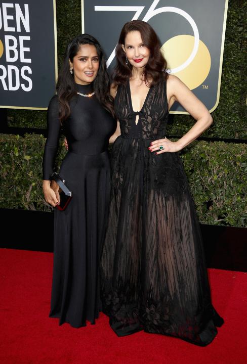 Salma Hayek and Ashley Judd at 2018 Golden Globes
