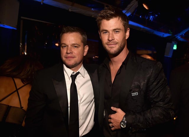 Chris Hemsworth and Matt Damon at Amazon Studios party