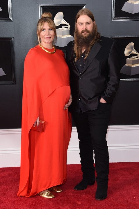 Chris Stapleton and pregnant wife at 2018 GRAMMYs