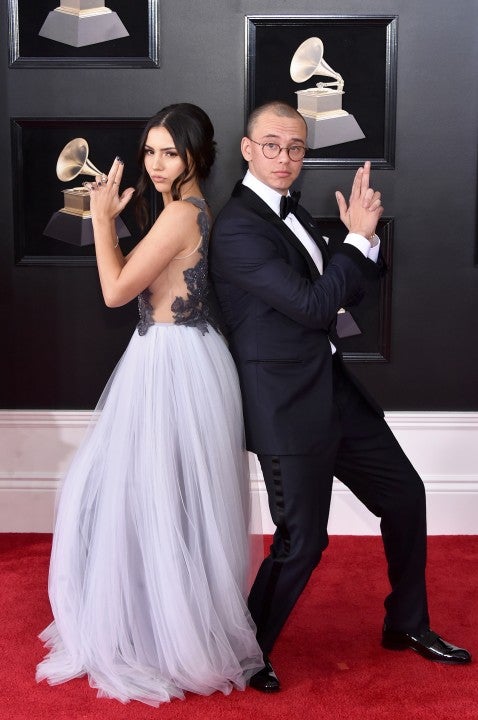 Jessica Andrea and rapper Logic at 2018 GRAMMYs