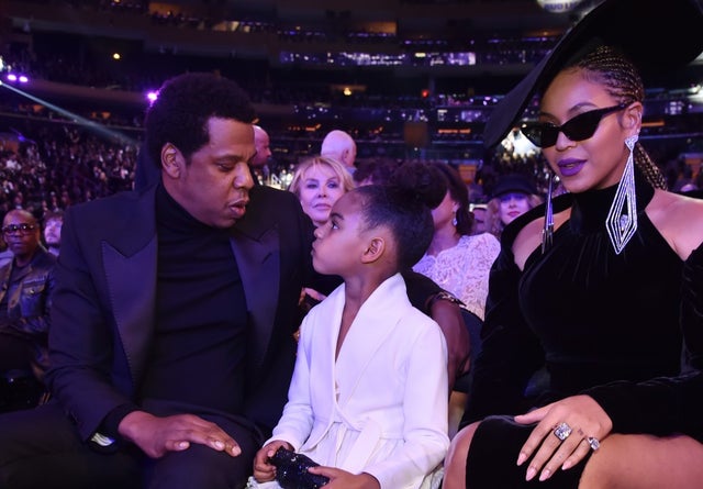  Jay Z, Blue Ivy Carter and Beyonce at the 60th Annual GRAMMY Awards