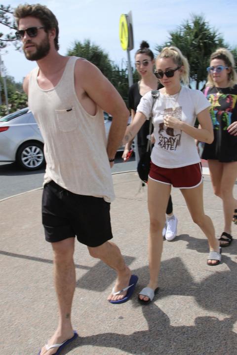 Liam Hemsworth and Miley Cyrus in Australia