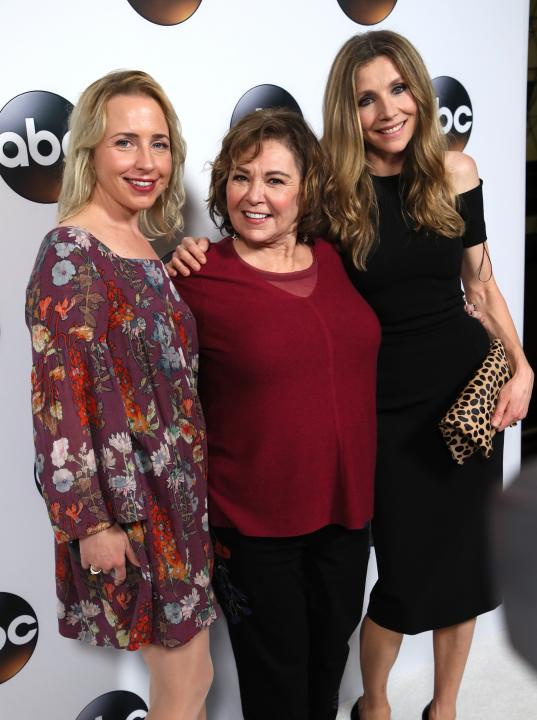 Alicia Goranson, Roseanne Barr and Sarah Chalke at Winter TCAs