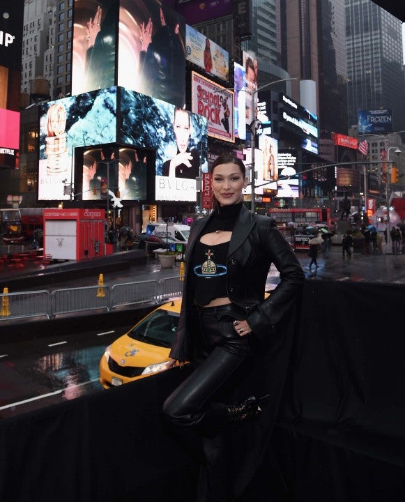 Bella Hadid shows off new Bulgari billboard in Times Square